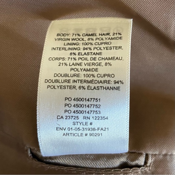 Aritzia Babaton The Slouch Short Coat Cocoa Sand camel tan - Picture 11 of 12